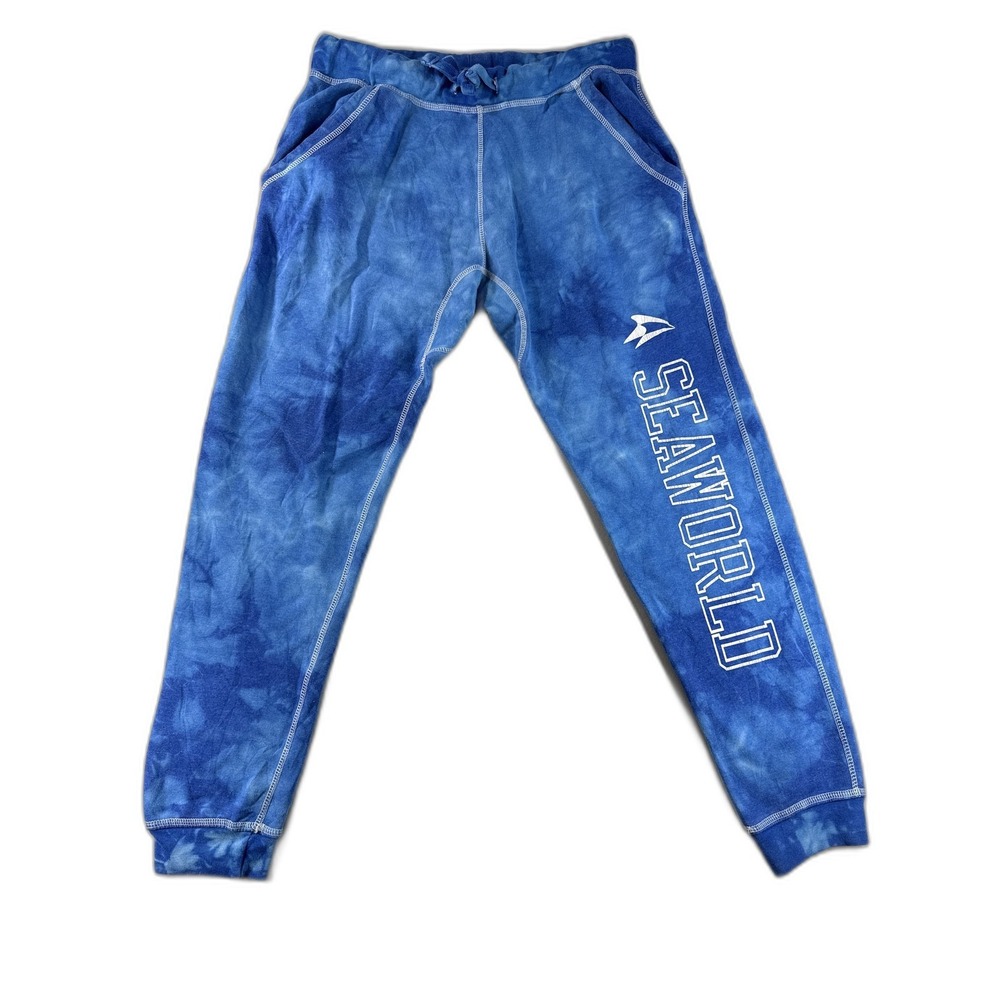 SeaWorld Lounge 36x26 Sweatpants Unisex Blue Cotton Regular Fit All Over Print